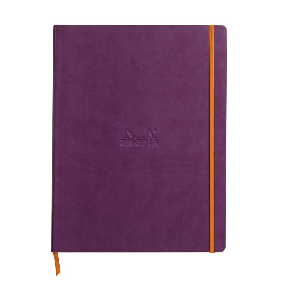 RHODIA 118079C - Carnet Rigide Webnotebook Noir - A6 - Uni - 192 Pages - Papier Clairefontaine Ivoire 90 G/mu00b2 - Marque-Page, Fermeture U00c9lastique - Couverture Simili Cuir : C Rhodia
