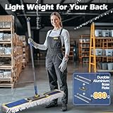 MASTERTOP Large Industrial Mop, 90cm Wide Heavy Duty Flat Mop with Adjustable Handle, Floor Sweeper Mops with 3 Reusable Pads, Wet & Dry Commercial Mops for Warehouse, Office, Mall - Blue - Image 6