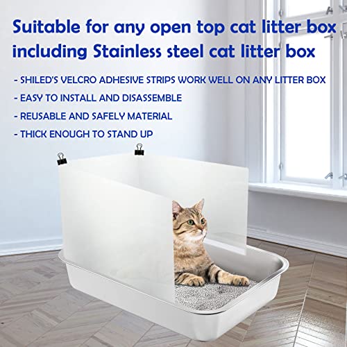 3 Pcs Cat Litter Box Pee Shields, Easy Clean Anti-Splashing Flexible Litter Pan Pee Shields For Open Top Litter Pan - Litter Box Not Included #TOP4