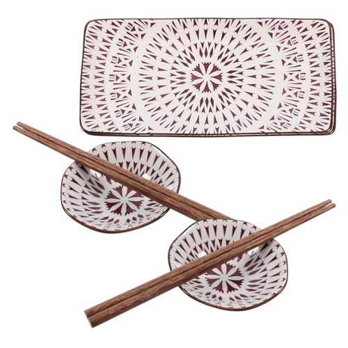 Set de platos cerámicos para sushi estilo japonés miniatura 1