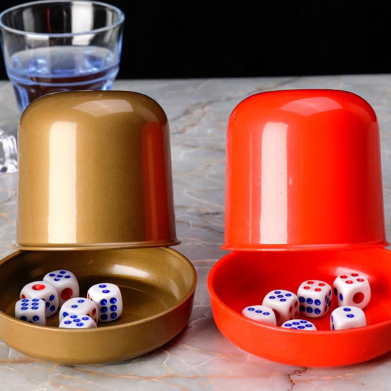 VICASKY 4 Set Dice Cups for Party Games, Compact 3.4 Inch Plastic Dice Shakers for Home Pub - Image 2
