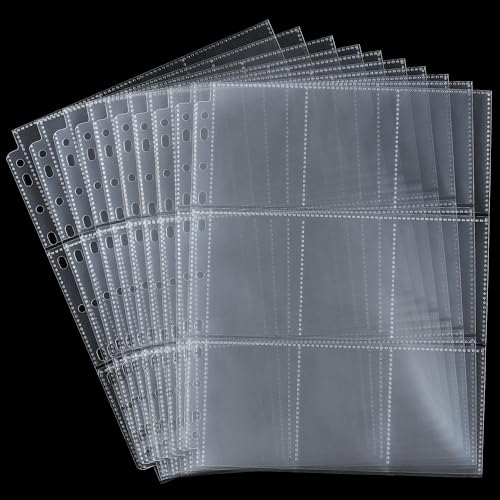 180 Pockets Trading Card Protector Sleeves, 10 Sheets 9-Pocket 8-Silk Card Holder Pages for Game Sports MTG, TCG, Baseball Standard Cards Supplies OS22010