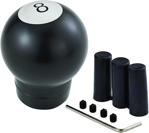 Miniatura 5 de Pomo de palanca de cambios de 8 bolas, mango redondo de transmisión de aleación de aluminio para la mayoría de vehículos manuales (negro)