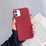 REFUU Candy Matte Silicone Phone Case for iphone 12 11 Pro Max 12 Mini X XS Max XR 7 8 6 S 6S Plus SE 2020 Matte Soft TPU Back Cover,Vin Rouge,pour iPhone 7 Plus