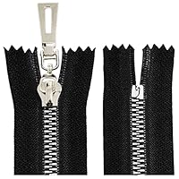 Set 2 Cerniere Lampo N°5 50cm - Separabili, Autobloccanti, Nero/Argento Per Giacca - Foto 2