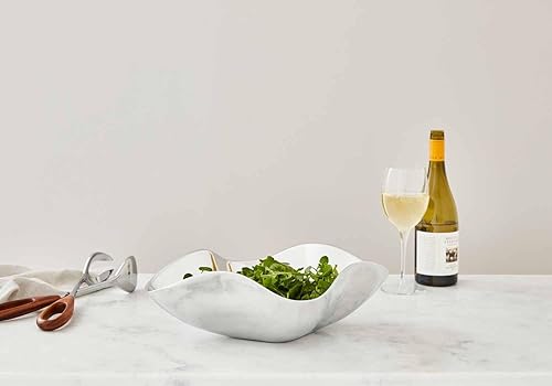 Miniatura 2 de nambe Venus - Tazón para servir | Ensaladera refrigerable | Para alimentos calientes y fríos, ensaladas, sopas, frutas, grande 15 pulgadas de largo