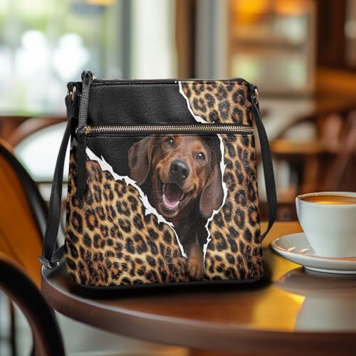 Image of Leather Purses for Women, Leather Hobo Bags for Women Travel Sling Purse Triple Zippered Pockets Shoulder Bag