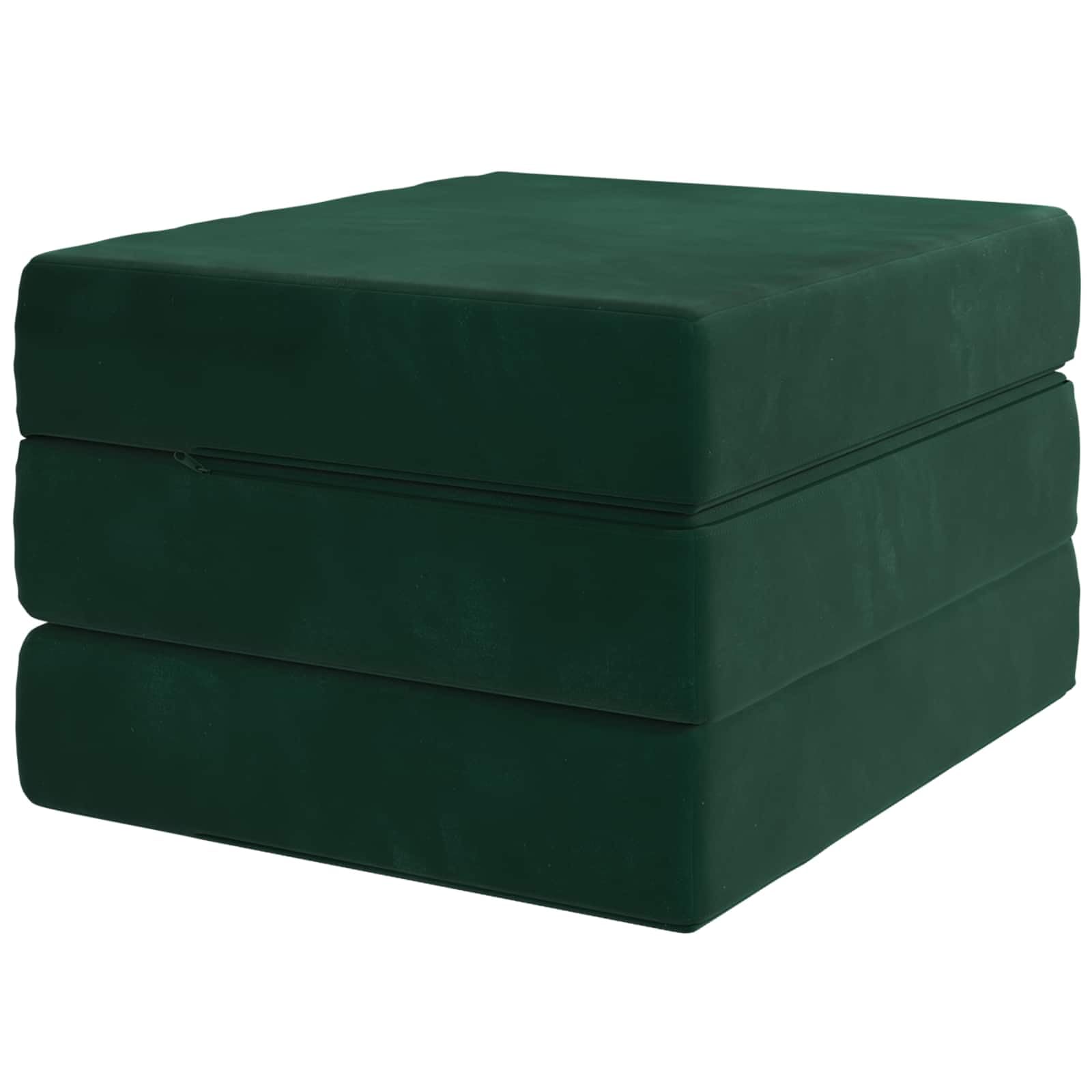 Sofa rozkładana 90 x 67 x 45 cm ciemnozielona pianka poliestrowa