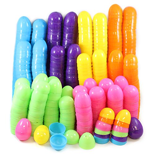288 Miniature 2.25 Inch Plastic Easter Eggs - Bulk Assortment of Festive Pastel Colors - Perfect Size for Filling and Hiding Treats for Small Children - Durable Designs That Snap Shut and Hold Tight