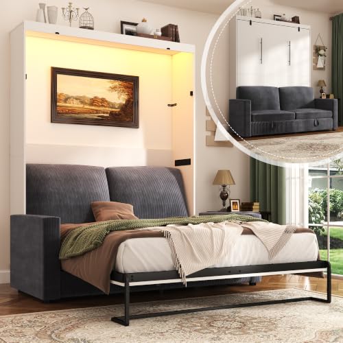 Squireewo Queen Murphy Bed LED Light