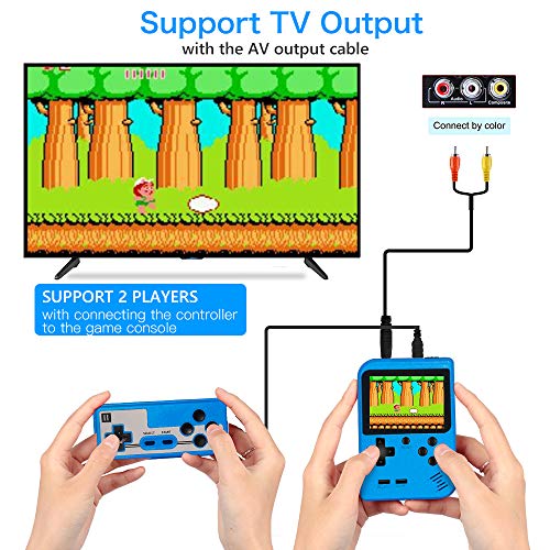 Handheld Game Console, Retro Mini Game Player with 400 Classical FC Games Support Connecting TV & Two Players for Kids Adult Gifts