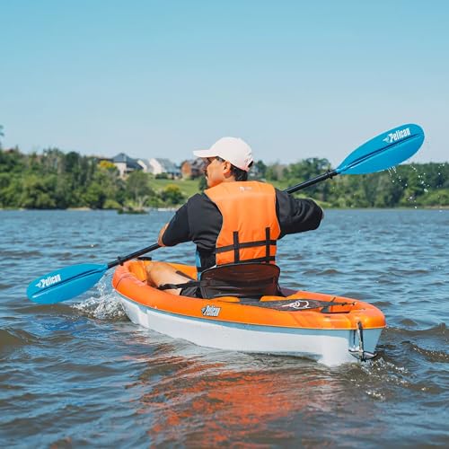 Image of Pelican- Standard Kayak Paddle - Aluminum Shaft and a Durable Polypropylene Blade - 0 /65 Blade Angle - with Drip Ring