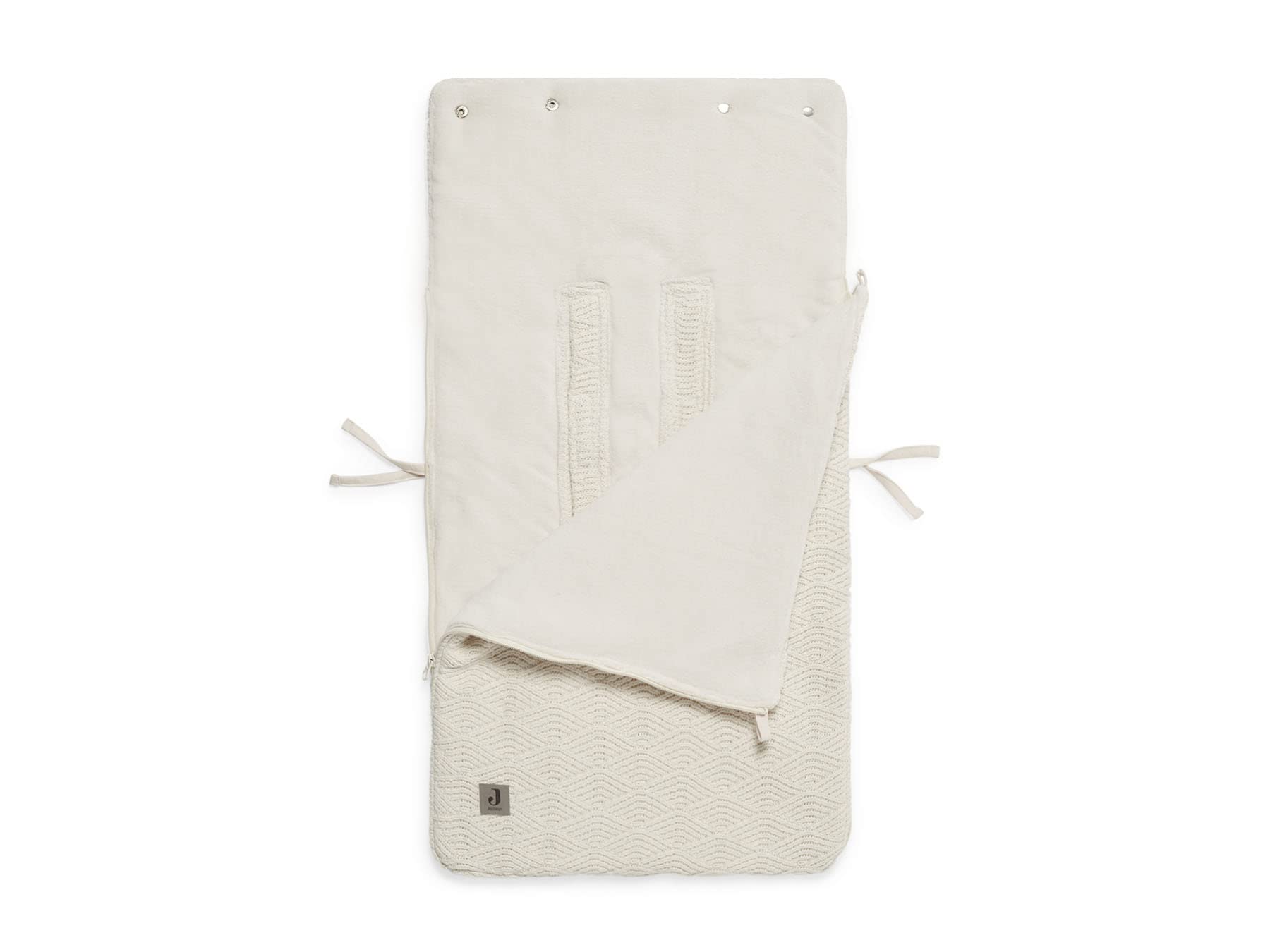 Jollein Chancelière River Knit pour Siège Auto Et Poussette, 82 cm Longueur x 42 cm Largeur, Blanc Crème