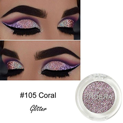 Eyeshadow Palette - PHOERA Eye Glitter Shimmering Colors Eyeshadow Metallic Eye Cosmetic (E)