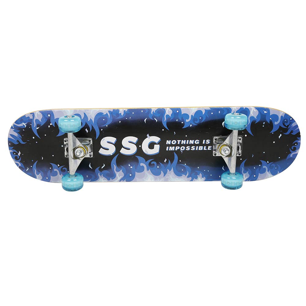 Skateboard Complet Double Kick Maple Deck Concave Cruiser pour Enfants Adolescents Adultes Débutants avec Outil en T