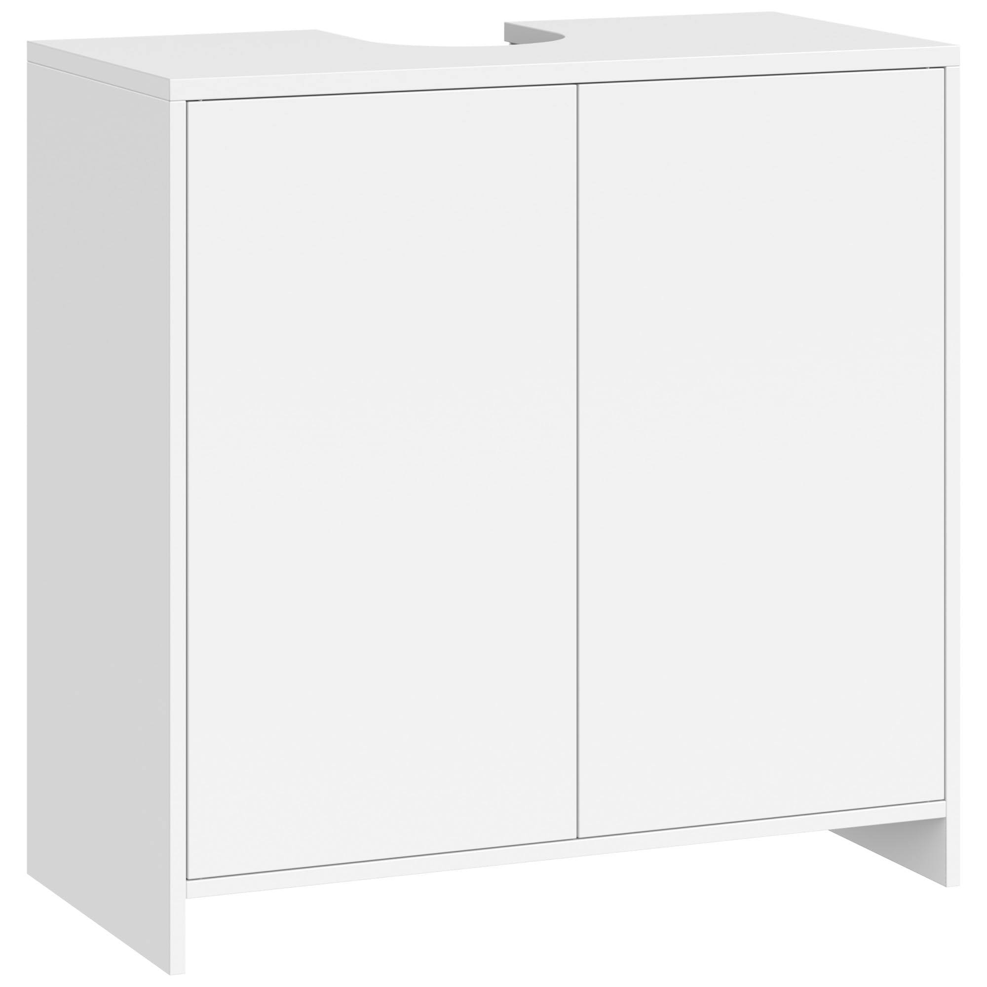 Hzuaneri Waschbeckenunterschrank, Unterschrank, Badezimmerschrank, Verstellbare Einlegeböden, Badschrank mit 2 Türen, Freistehend, Moderner, 30 x 60 x 60 cm, Weiß BC00603X