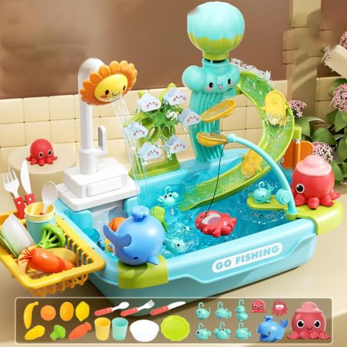 Fregadero de juguete con agua para el jardín y campamento de niños 3