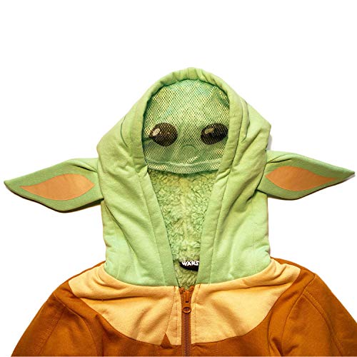 Star Wars Boys' The Mandalorian Grogu The Child Sherpa Fleece Zip-Up Hoodie (Tan, 10/12) #TOP4
