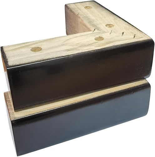 Miniatura 2 de Soporte de madera para sofá de cama de 2 pulgadas, patas de madera en forma de L, patas de sofá, patas de repuesto para sofá, patas de tocador,