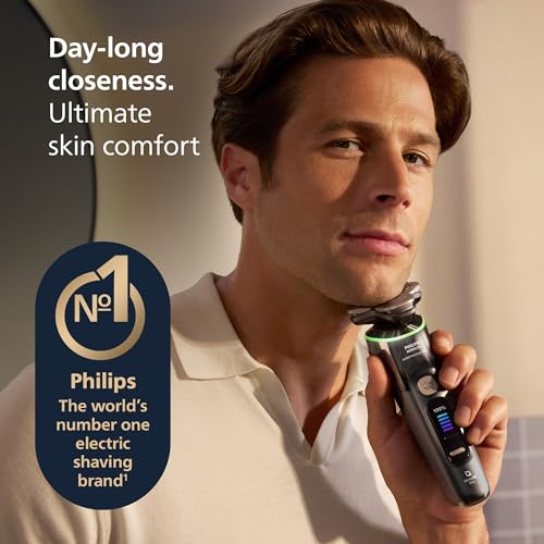 Philips Norelco Shaver i9000 Prestige Ultra, Wet & Dry Electric Shaver, Dark Slate, SenseIQ Pro Technology, Triple Lift & Cut System, 360 Rotating NanoTech Precision Blades, Quick Clean Pod, XP9402/86 - Image 4