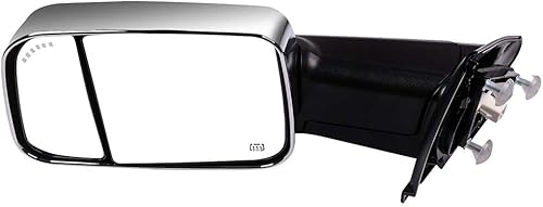 Miniatura 2 de Espejos de remolque, luz LED de señal de giro con calefacción, carcasa cromada, compatible con 2002-2008 para Dodge para Ram 1500 2003-2008 para