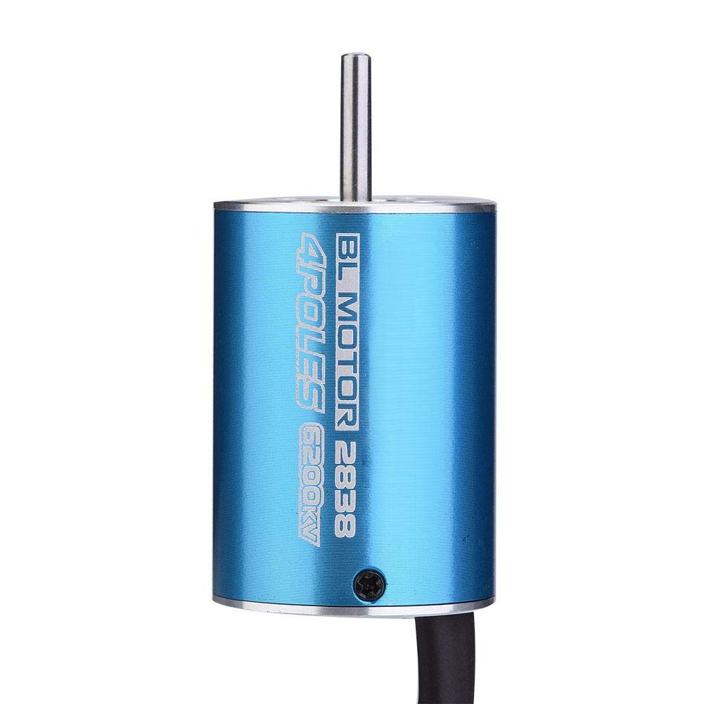 Dilwe Motor sin Escobillas del Coche RC, 4 Postes 2838 4700KV / 6200KV Motor sin Escobillas para 1/12 1/14 RC Accesorio de la Pieza del Coche(6200KV