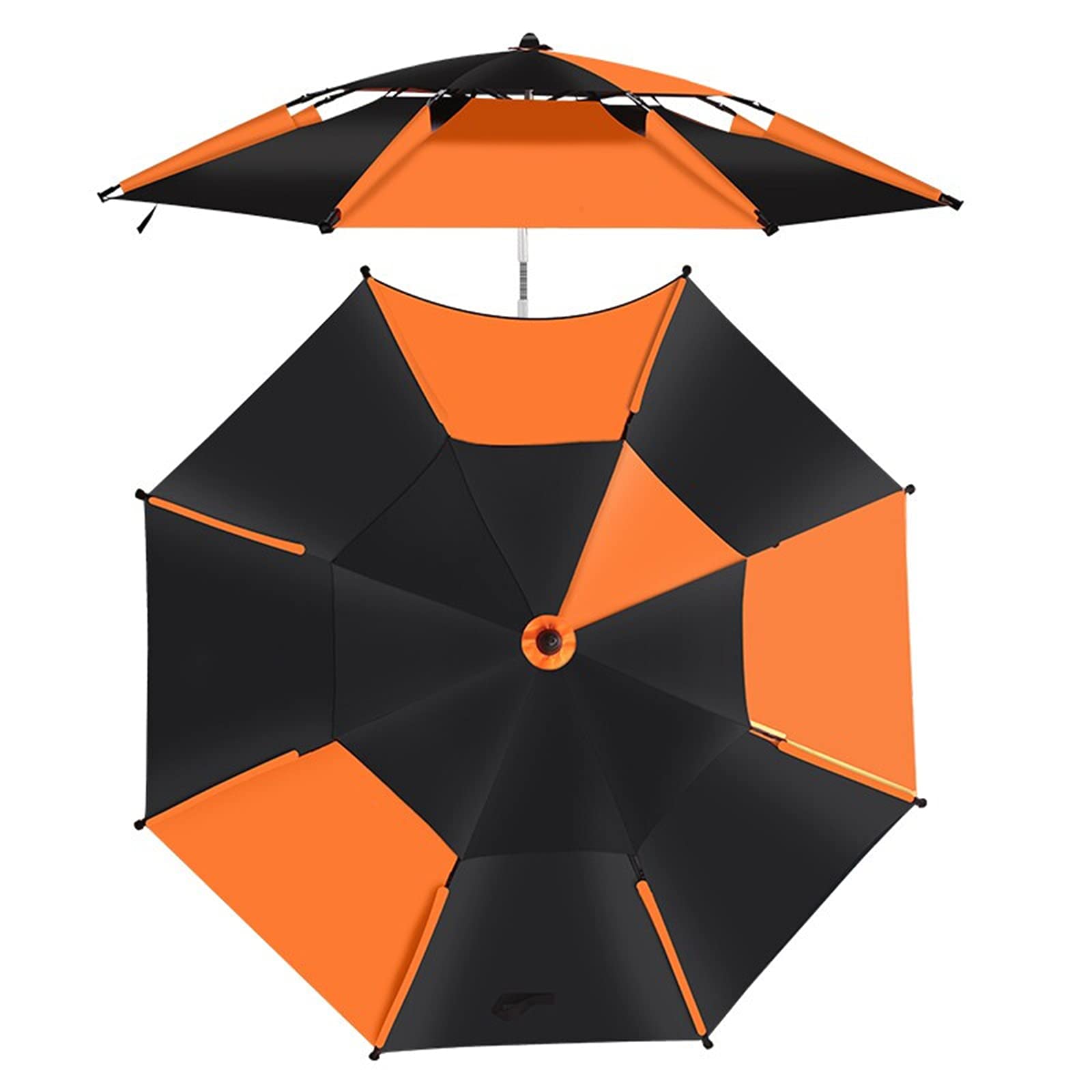 Parasol de terraza robusto de doble capa con tratamiento negro denso 8