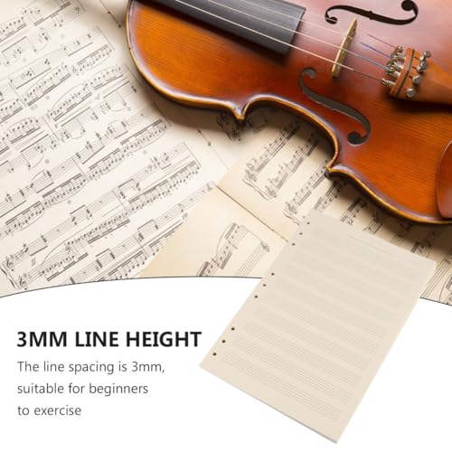 Papel manuscrito de música para el aula y estudio con 10 líneas en 100 hojas 3