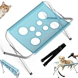Hamaca Plegable para Baño Perro, Soporte para Baño de Perros con Correa de Seguridad, Soporte de Aseo para Mascotas con 8 Agujeros, Mesa de Peluquería para Mascotas para Bañar Perros Gato