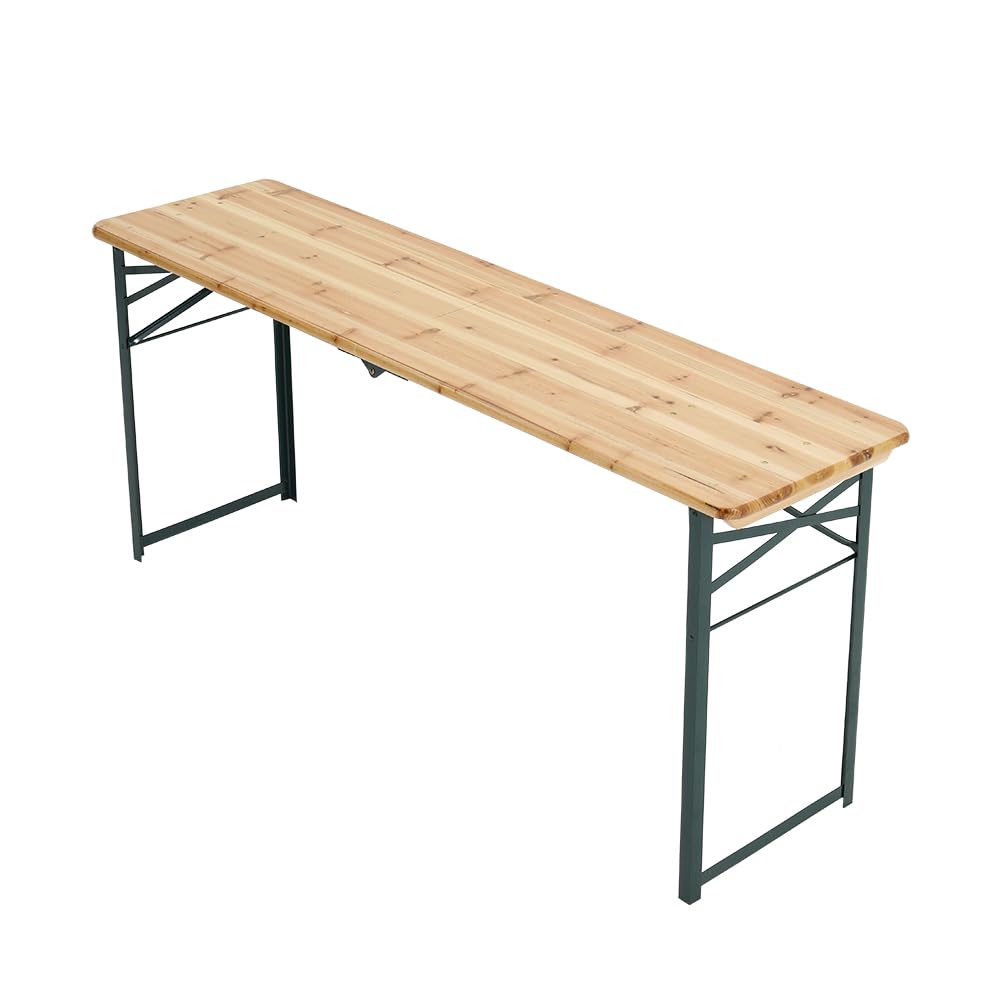 The Fellie Folding Wooden Table Patio Trestle Beer Table for Holiday Party, Outdoor, Garden, Camping, Picnic 167.5 x 46 x 75.5 cm โ image 1