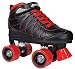 Lenexa Hoopla Youth Girls Roller Skates for Kids Children - Girls and Boys - Kids Rollerskates - Childrens Quad Derby Roller Skate for Youths Boy/Girl - Kids Skates (Black w/Red Wheels Size 6)