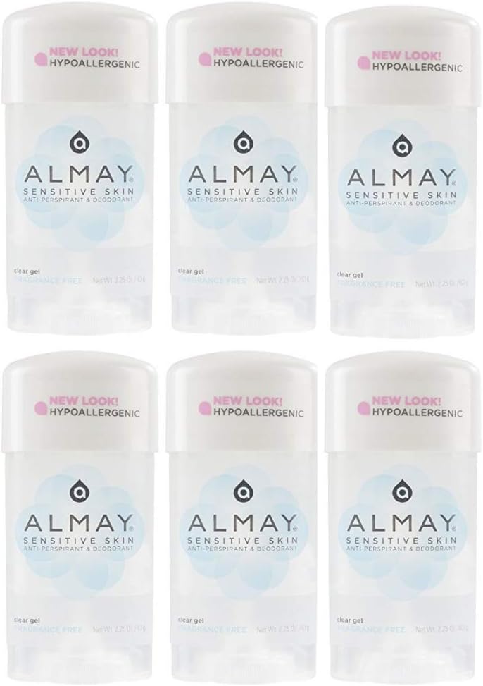 Almay Sensitive Skin, Clear Gel Fragrance Free - 2.25 oz, (Pack of 6)