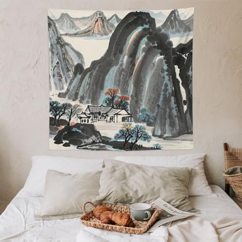 Tapisserie paysage chinois pour créer un coin zen dans la chambre