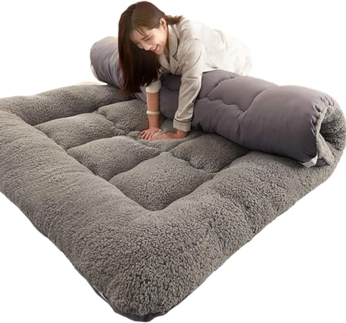 MLHK Colchon Tatami Japones Suelo Plegable Espesar Colchón Acolchado Colchón Espuma De Memoria Respirable Colchón De Futón Estera para Dormir Tatami De Piso Futón Colchón,Gray-120 * 200cm