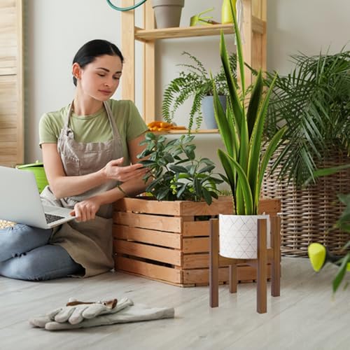 Support pour pots de fleurs en bambou réglable et extensible - 4