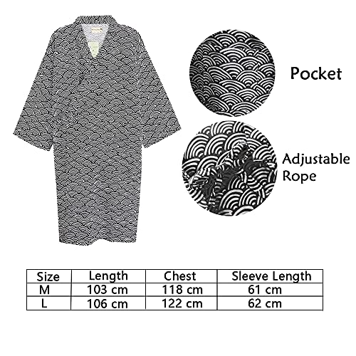 Women Men Pajamas Cotton Dressing Gowns Kimono Robe Wrap Yukata Nightwear3