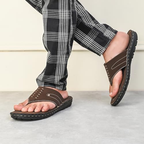 Image of Centrino Sandal for Men | Grip Insole for Stability | slippers for men | Modern Look with Straps | Soft & Comfortable Men's Sandal | Bounce Back Anti-Skid Water Resistant Comfortable Footwear (9261)
