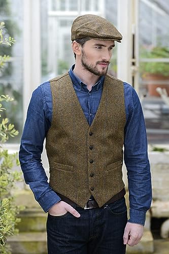 Tweed Vest for Men, Made in Ireland, 100% Irish Tweed, Brown, Medium2