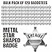 Bedwina Metal Sheriff Badges - (Pack of 120) Silver Star Name Badges with Stickers for Personalized Names, Western Cowboy Dress Up Deputy's Badge Toys for Kids Birthday Party Favors, Giveaways & More