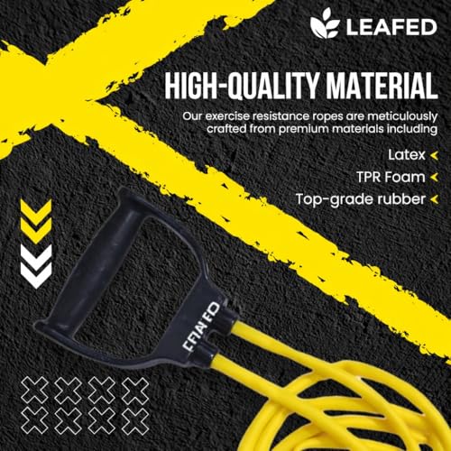 Image of LEAFED Resistance Band with Double Toning Tube with Adjustable Hand Gripper (5-60kg) for Workout Combo Set | Grip Strength Trainer for Wrist, Forearm & Hands, Muscle Toning, Home Fitness & Full Body Workouts