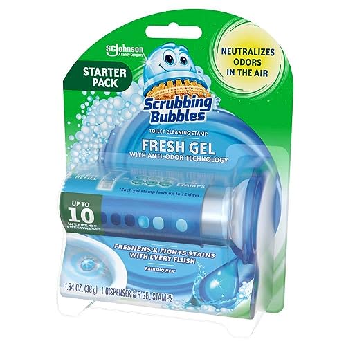 Image of Scrubbing Bubbles Toilet Cleaning Gel Glade Rainshower, 1.34 Ounce (Pack of 2)