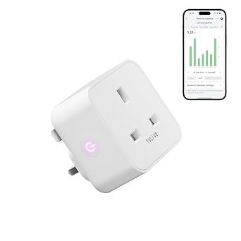 Smart Plug, TVLIVE 1 Pack Smart Plugs Work that with Alexa (Echo/Echo Dot), Google Home Voice Control, Energy Monitoring, Remote Control, Timer & Schedule Function, Device Sharing, Wifi Plug Socket UK