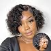 RECOOL Hair 10A Human Hair Wigs 13x4 Lace Front Curly Hair wig Short Curly Bob Wigs Brazilian Human Hair Natural Color (10 inch bob wig)