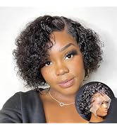 RECOOL Pixie Cut Wig for Black Women 13x4 HD Lace Front Wigs Bob Wig Short Curly Brazilian Virgin...