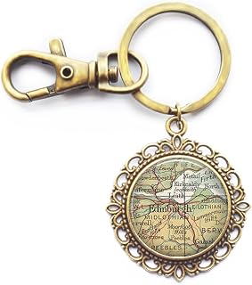 Edinburgh,Scotland map Key Ring,Edinburgh map nekcklace,Edinburgh Keychain,map jewelry,Edinburgh Key Ring,A0261
