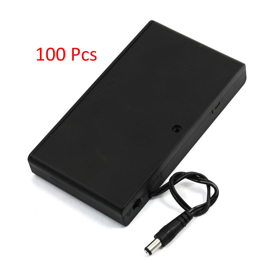 Ninetonine 100 Pcs 2.1x5.5mm DC Connector 8x1.5V AA Plastic Battery Case Holder (for AA 8 x CELL)