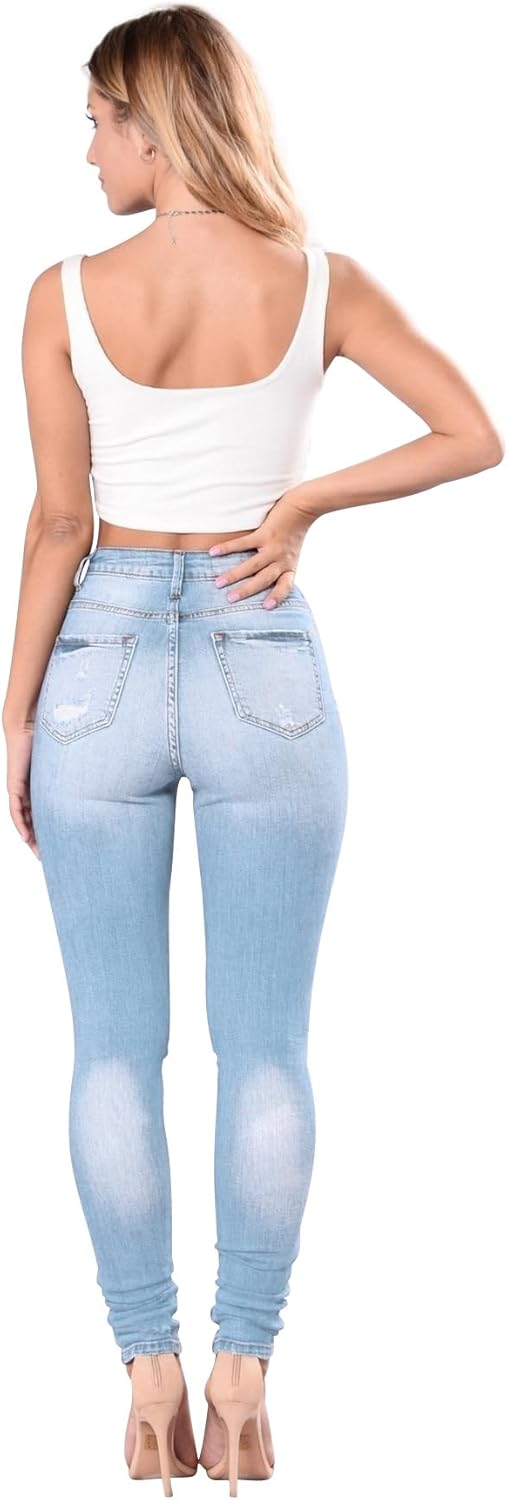 Women's High Waisted Jeans for Women Distressed Stretch Jeans for Women Ripped Butt Lift Jeans Denim Pants - Image 5