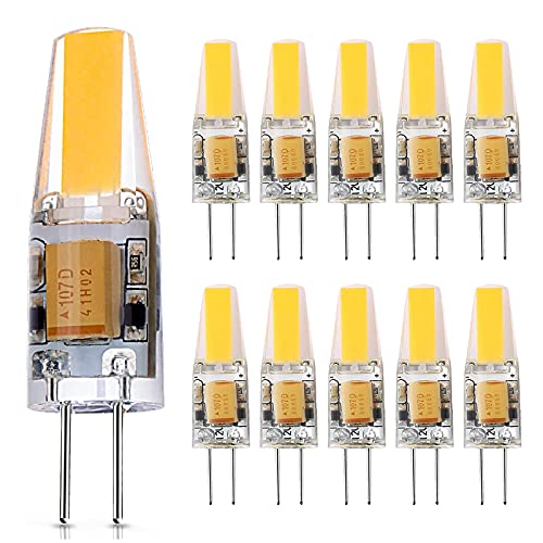 G4 LED Bulbs, 6W LED Bulbs Replaces 30W Halogen Bulbs, 4000K Natural White 300LM 12V AC / DC G4 LED Bulbs, No Flickering, Non-Dimmable Bi-pin-Base Lamp Bulbs, Pack of 10