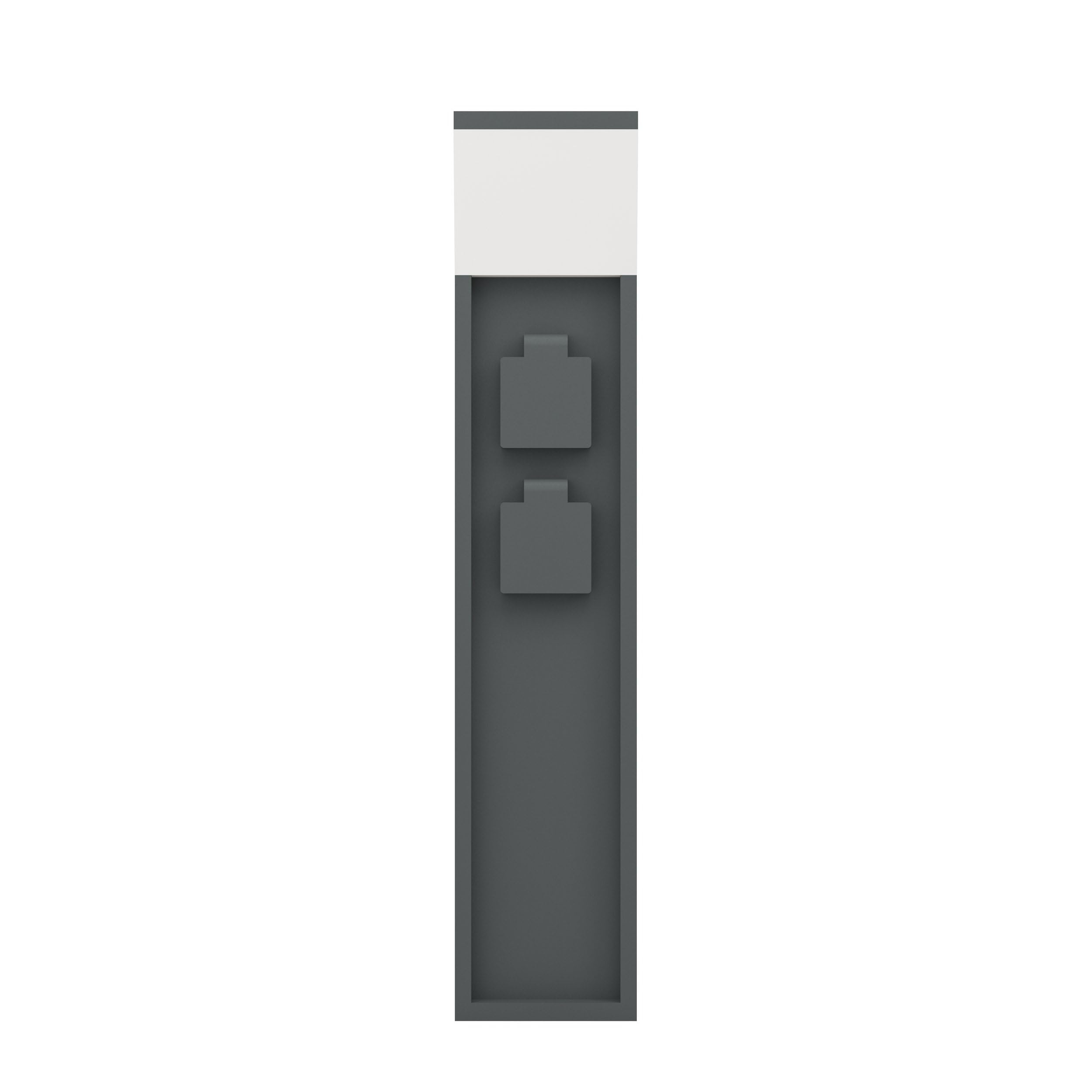 Eglo Colonnina con prese per esterni Park 5 con luce, presa di distribuzione per cavo interrato, lampada esterna con presa da giardino, con 2 prese, alluminio di colore antracite, IP54