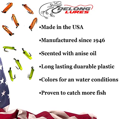 Delong Lures - Corn Borer Soft Plastic Wax Worm Panfish Lures For Bluegill, Perch, Sunfish, Bream, And Even A Bass Fishing Lure #TOP4